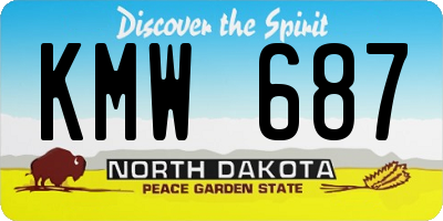 ND license plate KMW687