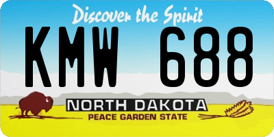 ND license plate KMW688