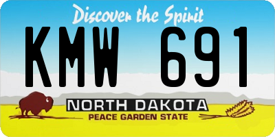 ND license plate KMW691