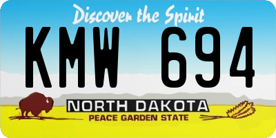 ND license plate KMW694