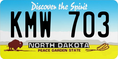 ND license plate KMW703