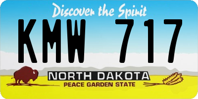 ND license plate KMW717