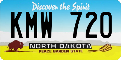 ND license plate KMW720