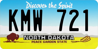 ND license plate KMW721
