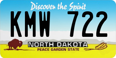 ND license plate KMW722