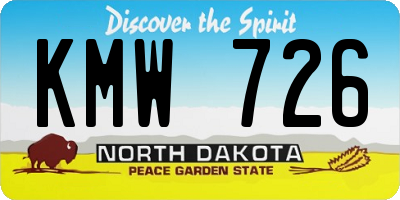 ND license plate KMW726