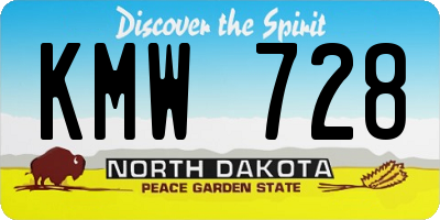 ND license plate KMW728