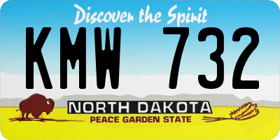 ND license plate KMW732