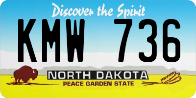 ND license plate KMW736