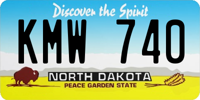 ND license plate KMW740