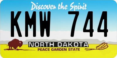 ND license plate KMW744