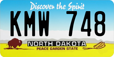 ND license plate KMW748