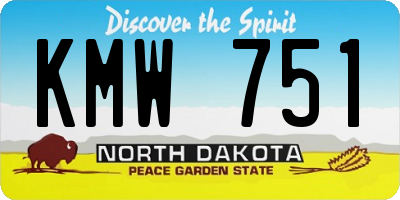 ND license plate KMW751