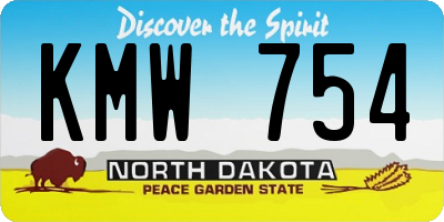 ND license plate KMW754