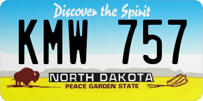 ND license plate KMW757