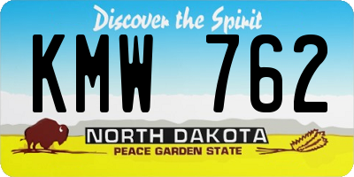 ND license plate KMW762