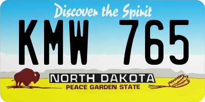 ND license plate KMW765