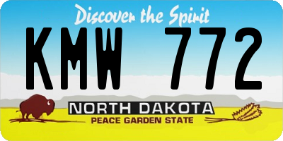 ND license plate KMW772