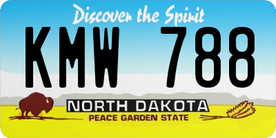 ND license plate KMW788