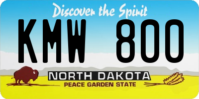 ND license plate KMW800