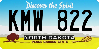 ND license plate KMW822