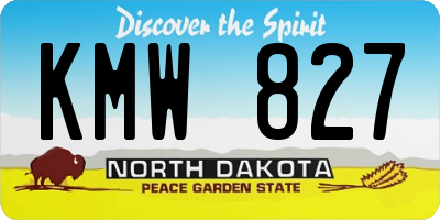 ND license plate KMW827