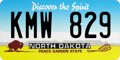ND license plate KMW829