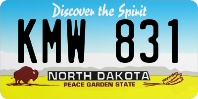 ND license plate KMW831
