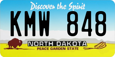 ND license plate KMW848
