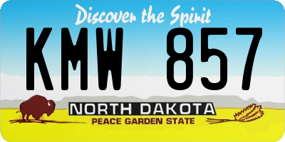 ND license plate KMW857