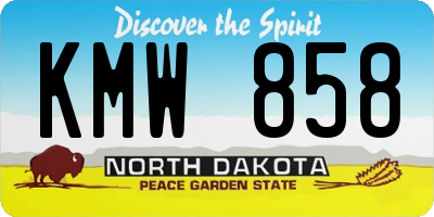 ND license plate KMW858