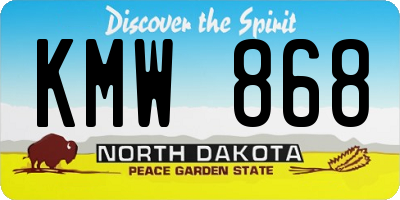ND license plate KMW868