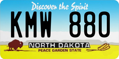 ND license plate KMW880