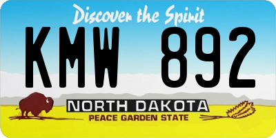 ND license plate KMW892