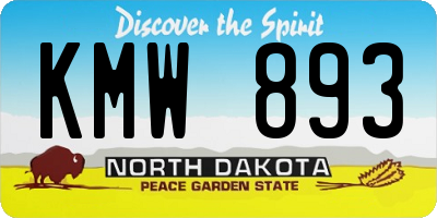 ND license plate KMW893