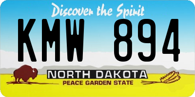 ND license plate KMW894