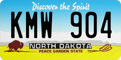 ND license plate KMW904