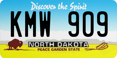 ND license plate KMW909