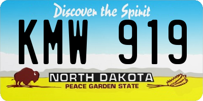 ND license plate KMW919