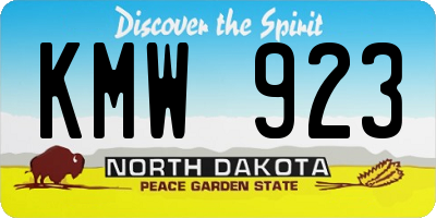 ND license plate KMW923