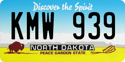 ND license plate KMW939