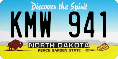 ND license plate KMW941