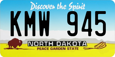 ND license plate KMW945