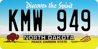 ND license plate KMW949