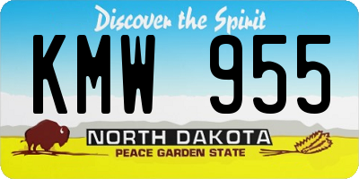 ND license plate KMW955