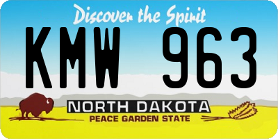 ND license plate KMW963