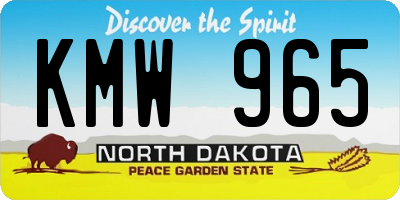 ND license plate KMW965