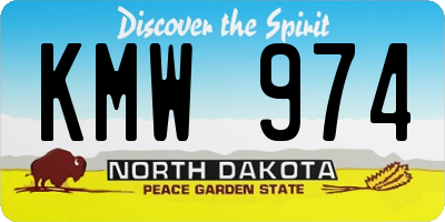 ND license plate KMW974