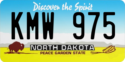 ND license plate KMW975