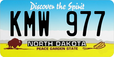 ND license plate KMW977